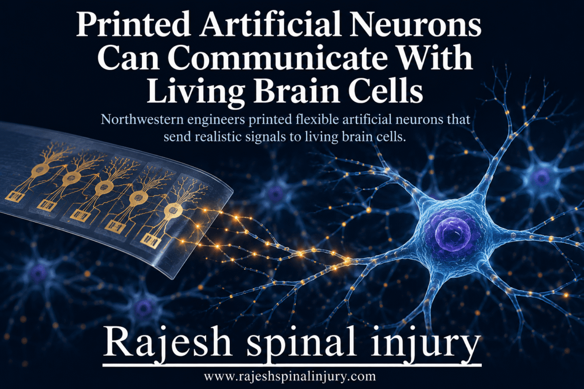 Scientists have created printed artificial neurons that can communicate with living brain cells